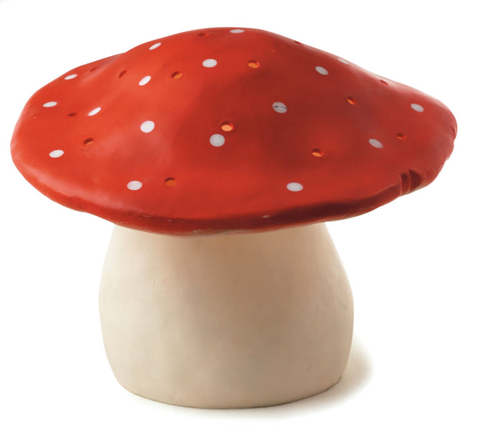 Large Red Retro Mushroom Lamp with Plug