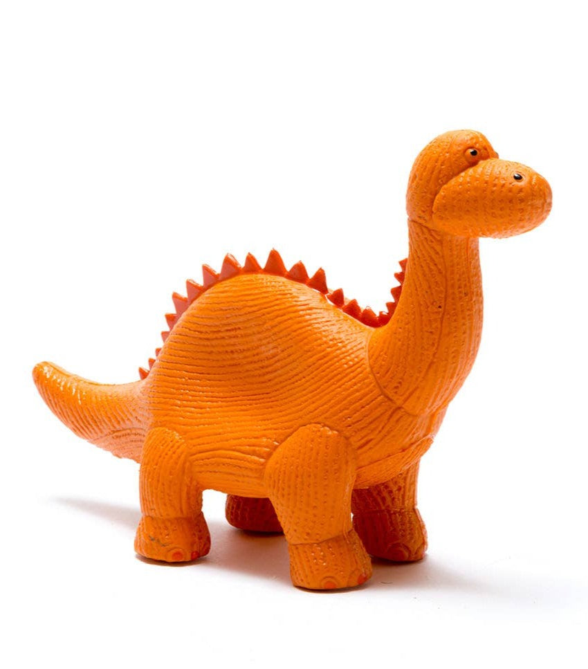 Natural Rubber Orange Diplo Dinosaur Toy
