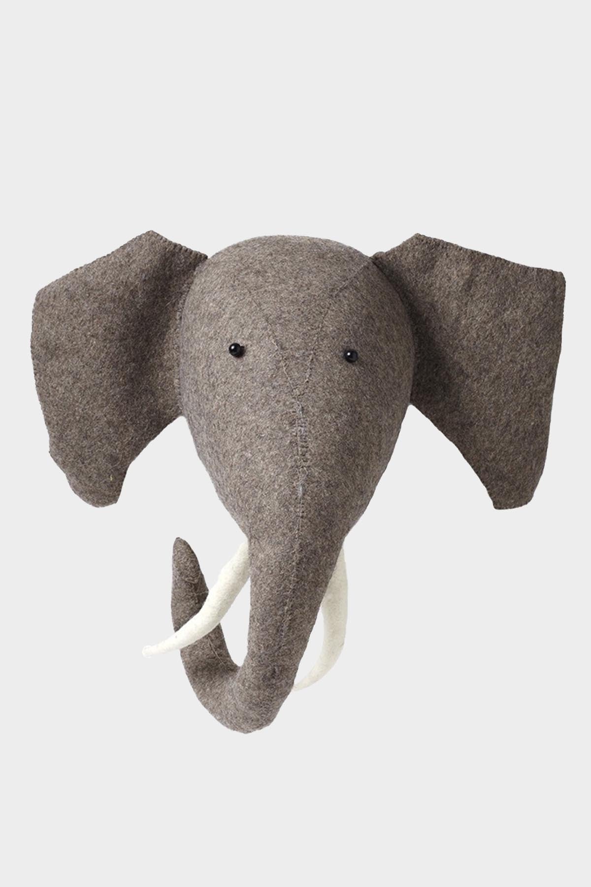 Elephant with Tusks Wool Mount