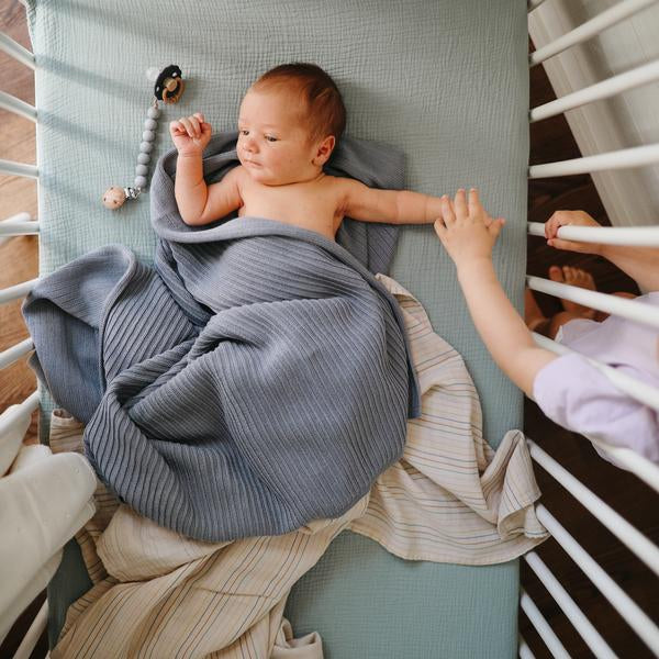 Organic Muslin Swaddle Blanket Retro Stripes