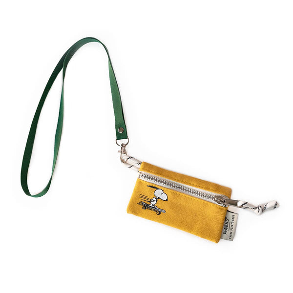 Snoopy Skateboard Lanyard Zip Wallet