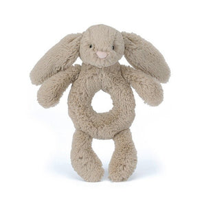 Beige Bunny Ring Rattle