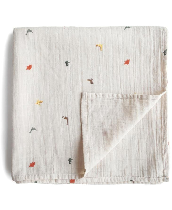 Organic Muslin Swaddle Blanket Dinosaurs