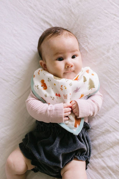 Muslin Bandana Bib Set - forest friends