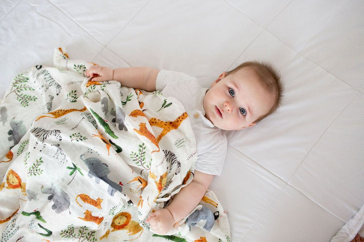 Muslin Swaddle Blanket - safari jungle