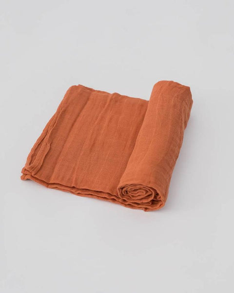 Rust Muslin Swaddle Blanket