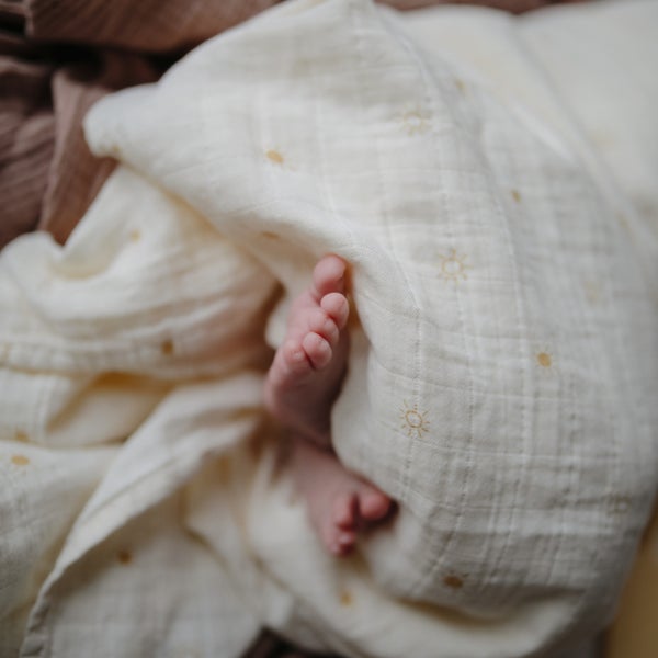 Organic Muslin Swaddle Blanket Sun