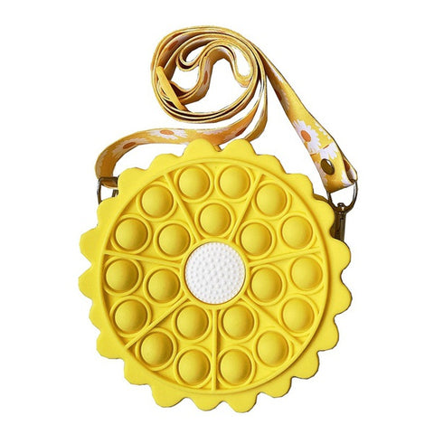 Yellow Flower Silicone Popper Purse