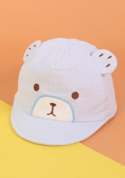 Happy Bear Cap (0-12 months) Blue