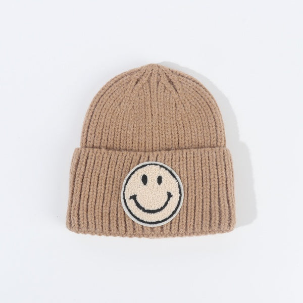 Smile Patch Beanie- Mocha (1-3 years)
