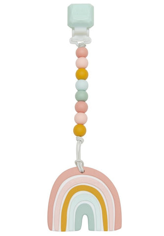 Soft Clip Pastel Rainbow Silicone Teether Set