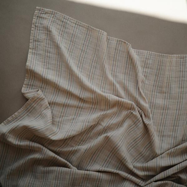Organic Muslin Swaddle Blanket Retro Stripes