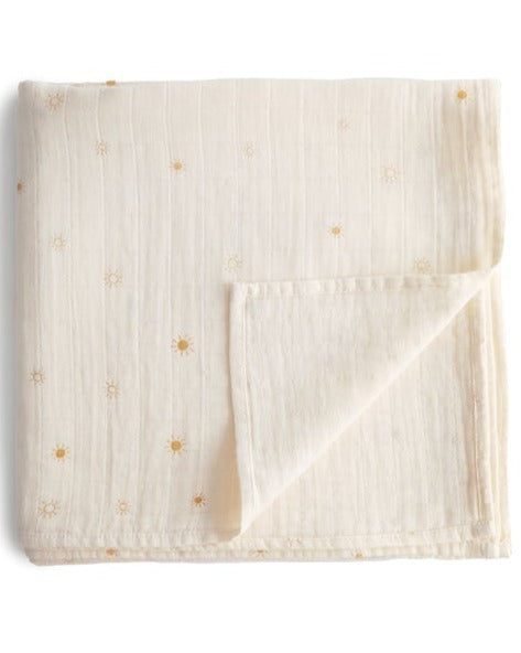 Organic Muslin Swaddle Blanket Sun