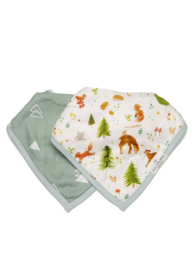 Muslin Bandana Bib Set - forest friends