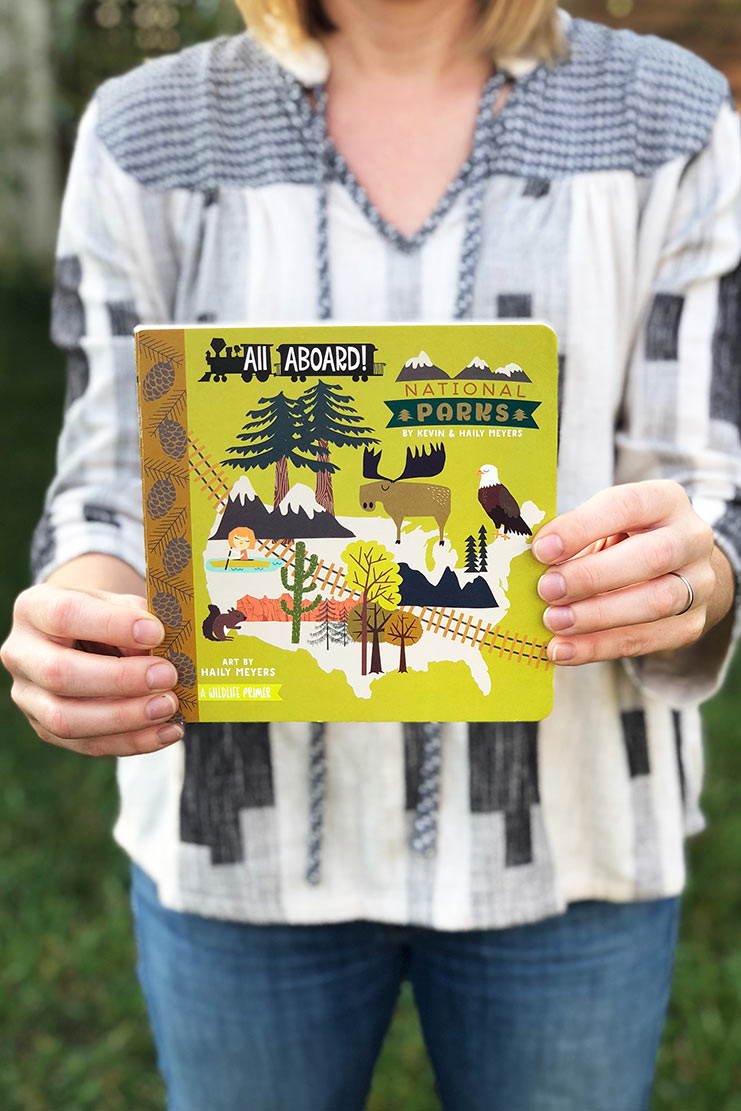 all aboard, national parks board book