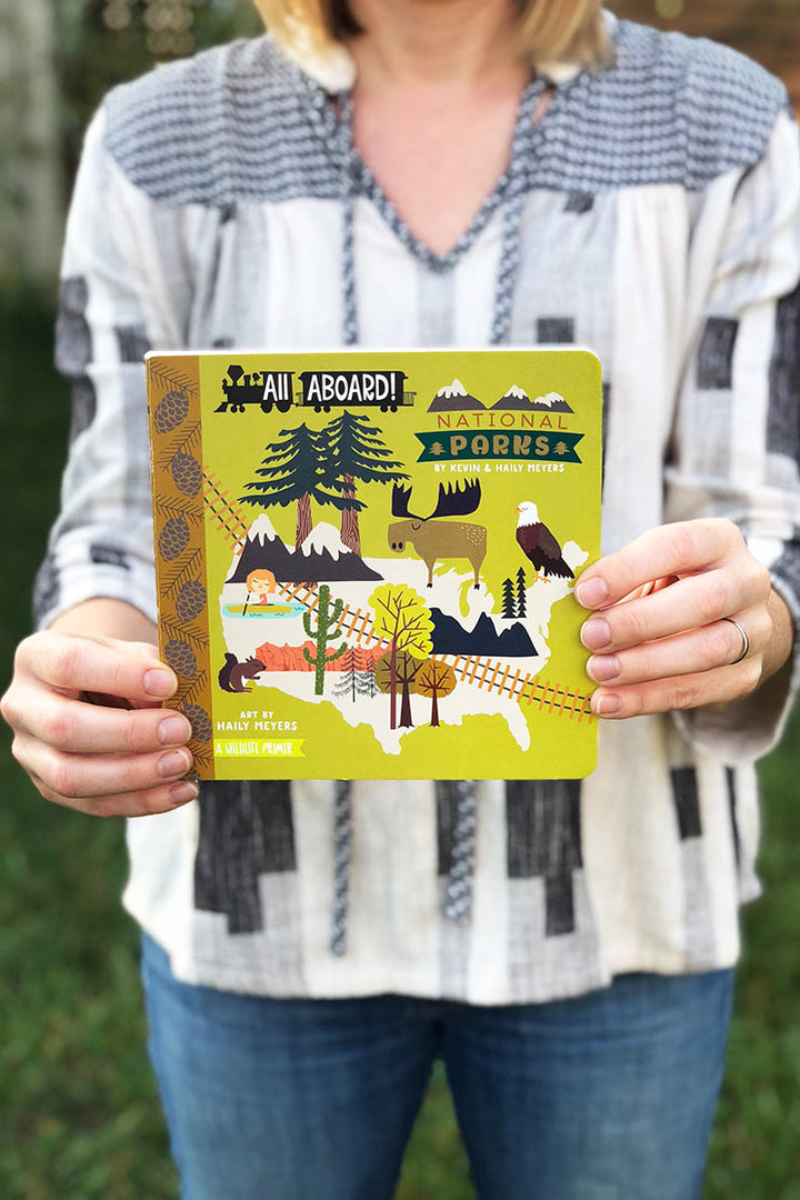 all aboard, national parks board book