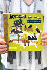 all aboard, national parks board book