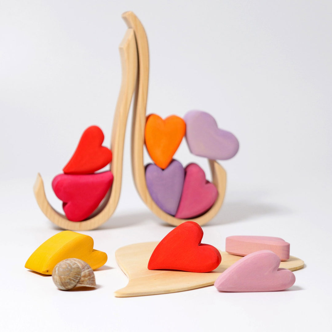 Wooden Red Hearts Set