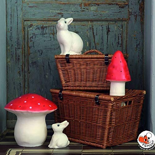Large Red Retro Mushroom Lamp with Plug