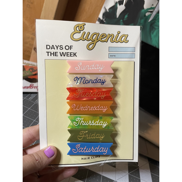 Days of the Week Hair Clip Set