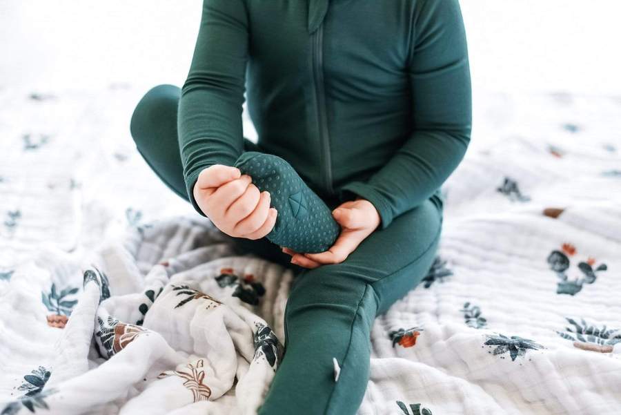 Emerald Zipper Footed Romper