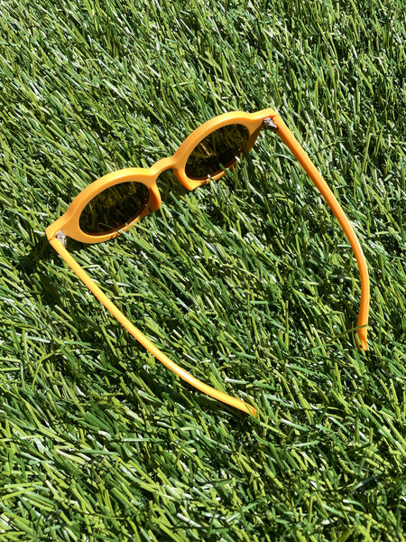 Retro Round Sunglasses Ochre 3-8 years