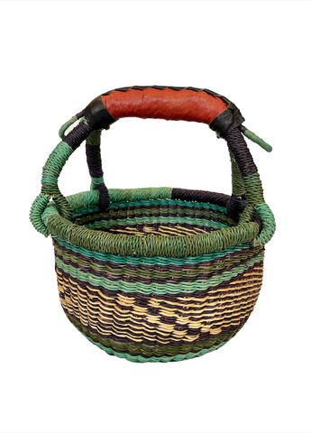 Blue/Green Handmade Bolga Basket