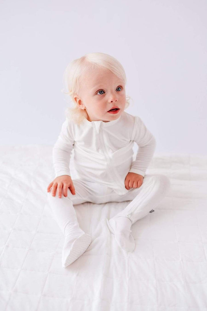 Cloud Zipper Footed Romper