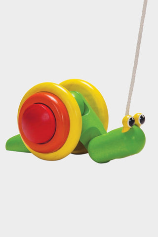 plan pull-along snail wood walking toy