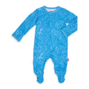 Seas Day Blue Modal Footed Romper