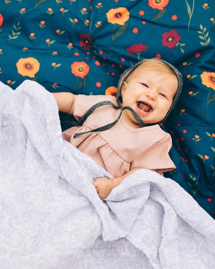 5' x 5' Outdoor Blanket - Midnight Poppy