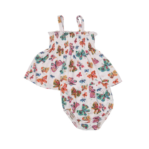 Geo Butterfly Smocked Top + Bloomer