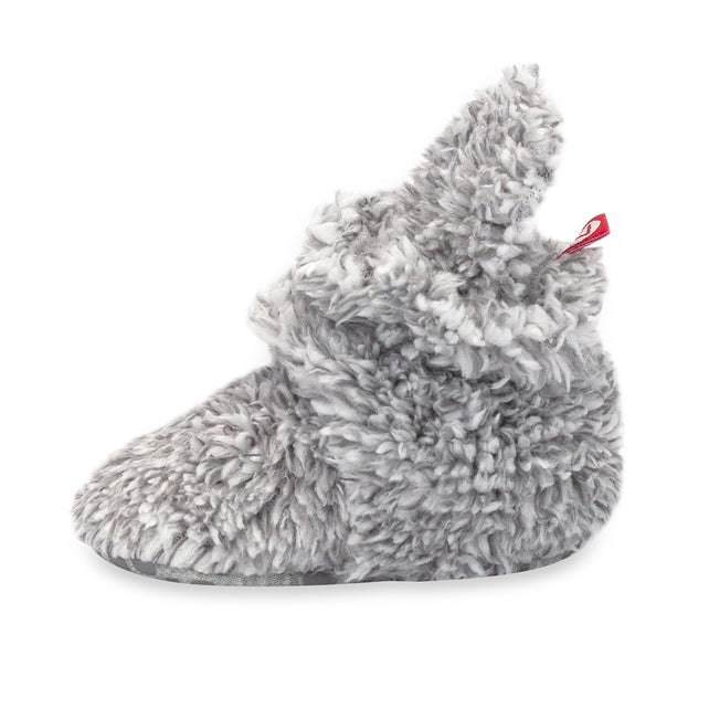 Furry Heather Gray Gripper Booties