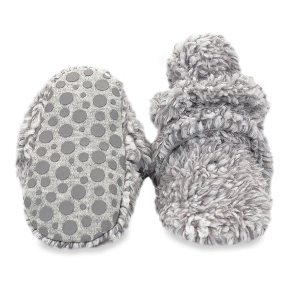 Furry Heather Gray Gripper Booties